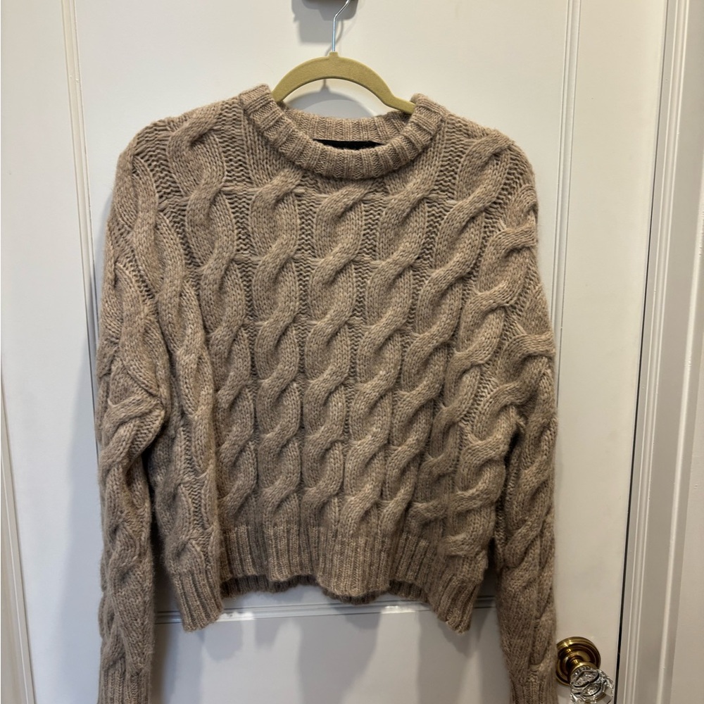 Jenni Kayne Cable Knit Sweater - Brown Serena